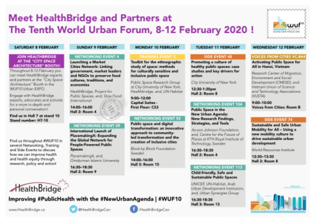 HealthBridge and partners are participating in the Tenth World Urban Forum