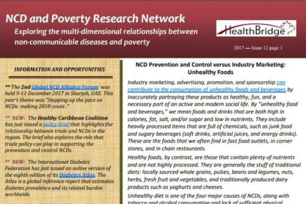 Issue 12: NCD and Poverty Research Network shines light on unhealthy food advertising