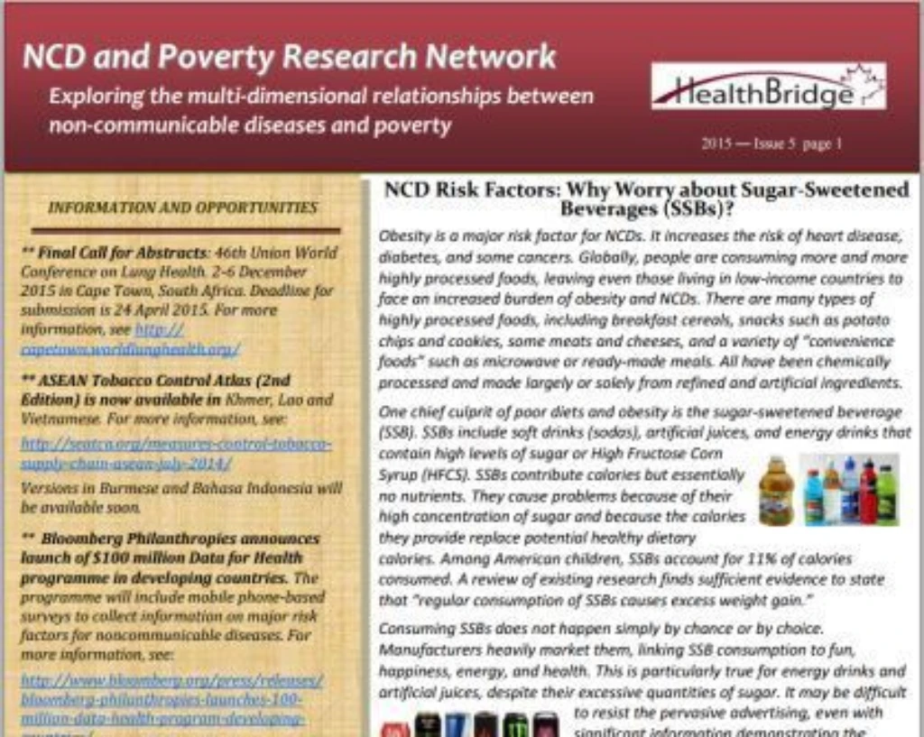 Latest news from the NCD and Poverty Research Network