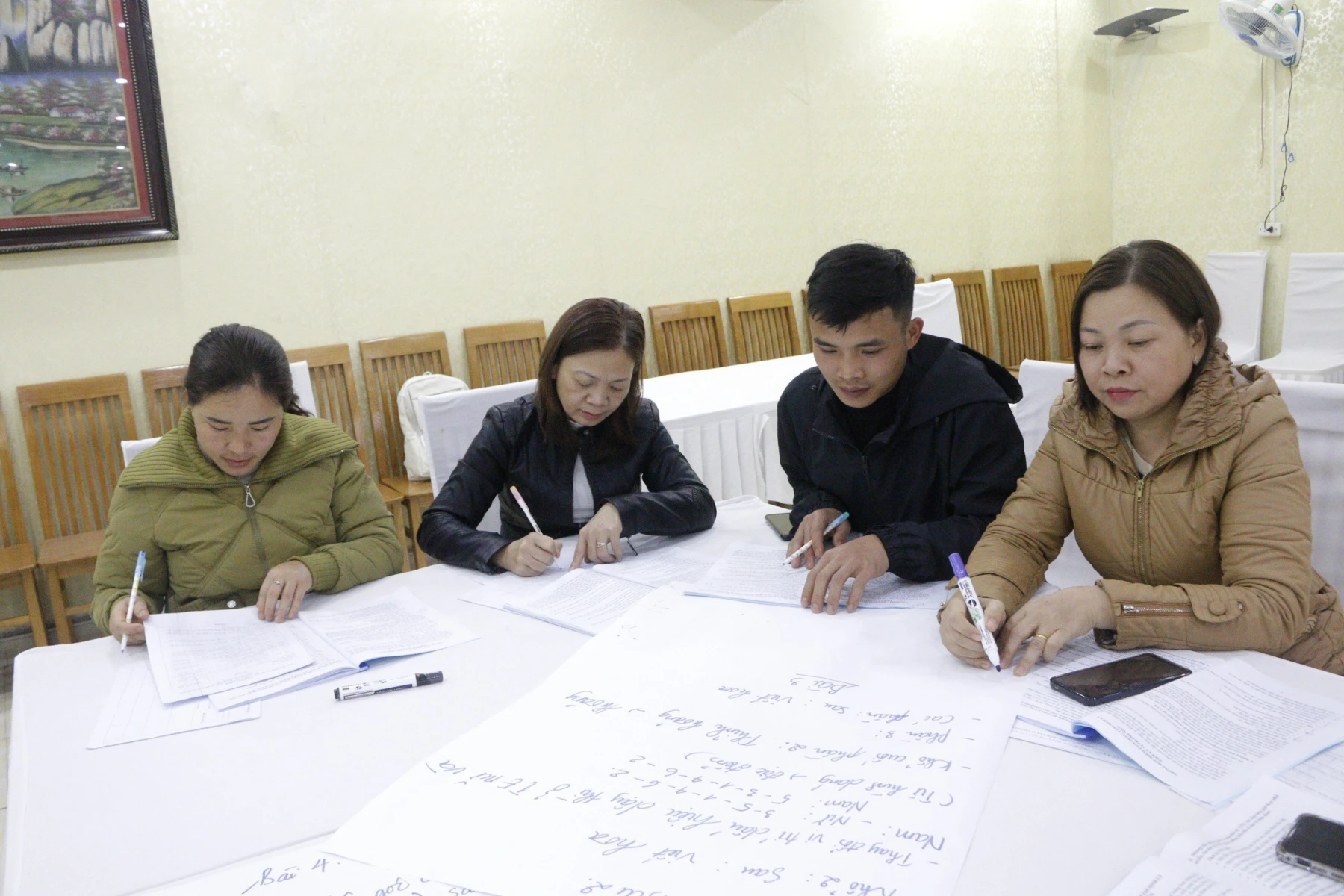 Health staff review the guideline