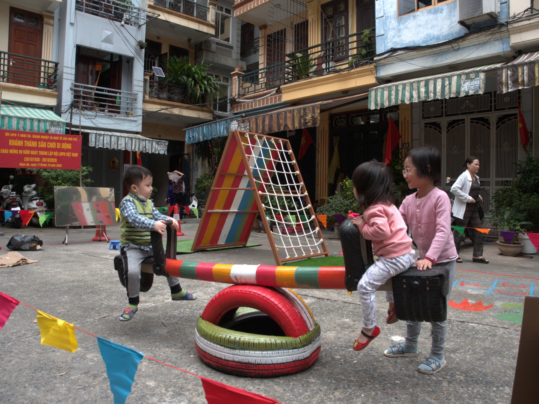 Mobile playground at Ngoc Ha ward Hanoi Vietnam