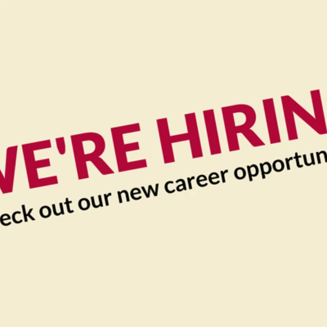 <p>We’re hiring!</p>
