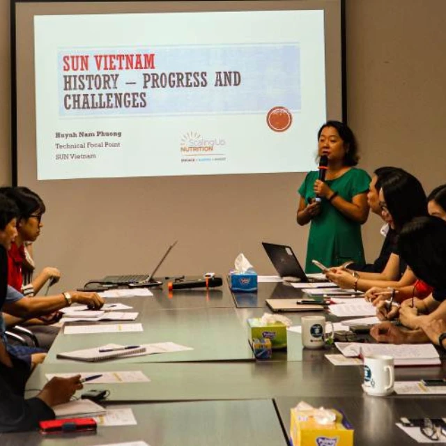 <p>Scaling Up Nutrition (SUN) Initiative to promote maternal and child health and nutrition (MCHN) practices for female workers in Hai Phong, Vietnam.</p>
