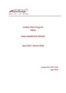 Livable Cities India Final Narrative Report April 2018