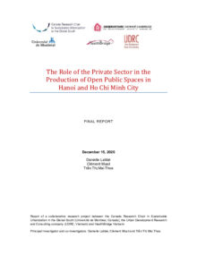The Role of the Private Sector in the Production of Open Public Spaces in Hanoi and Ho Chi Minh City