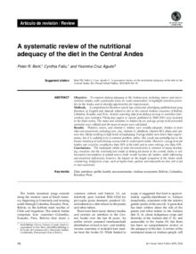 A systematic review of the nutritional adequacy of the diet in the Central Andes