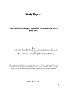 Price and affordability of alcohol in Vietnam in the period 1998-2016