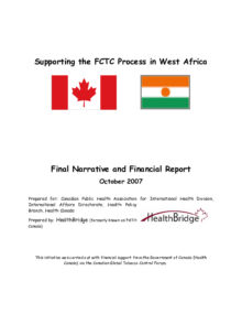 Supporting the FCTC Process in West Africa Final Narrative and Financial Report