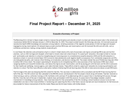 Retaining Girls in School: Final Report