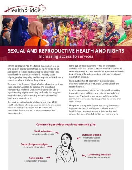 Sexual and Reproductive Health and Rights: Increasing access to services