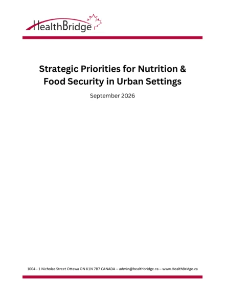 Strategic Priorities for Nutrition & Food Security in Urban Settings