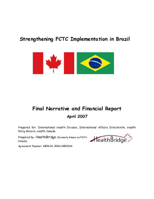 Strengthening FCTC Implementation in Brazil Final Narrative and Financial Report