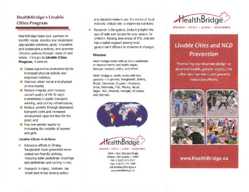 Livable Cities and NCD Prevention. HealthBridge
