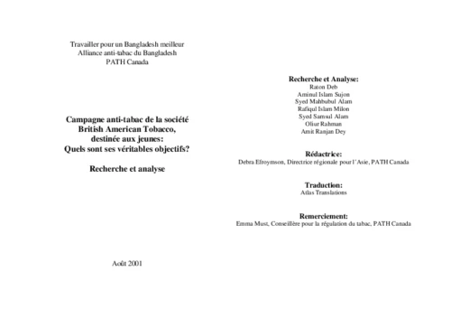 BAT's Youth Smoking Prevention Programme