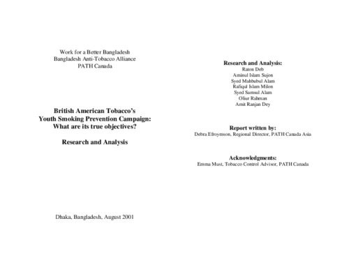 BAT's Youth Smoking Prevention Programme - Eng