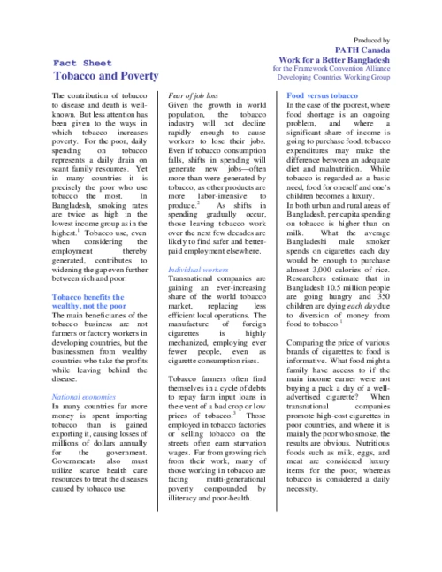 Tobacco and Poverty - English