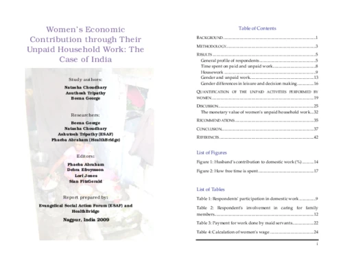 Women's Economic Contribution through Their Unpaid Household Work: The Case of India