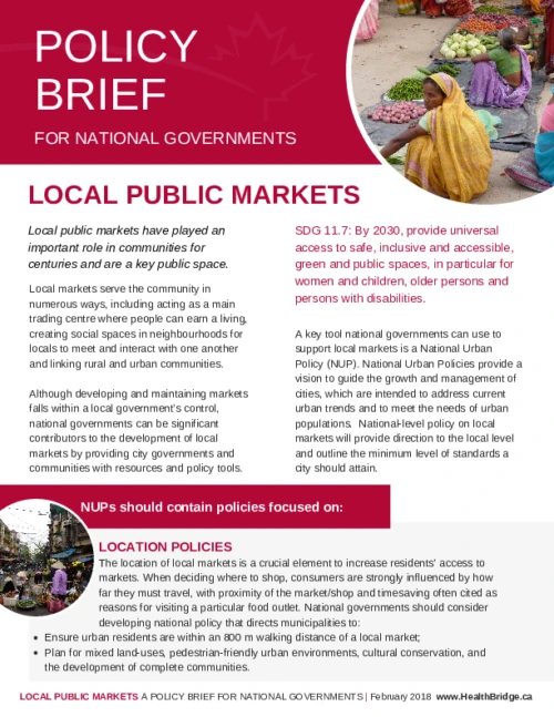 Policy Brief: Local Public Markets (National Government)