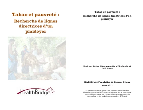 Making the Tobacco and Poverty Link: Results from Research for Advocacy Projects in Africa, Asia, and Latin America