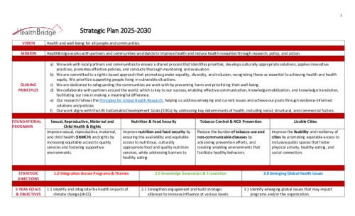 HealthBridge Strategic Plan 2025-2030