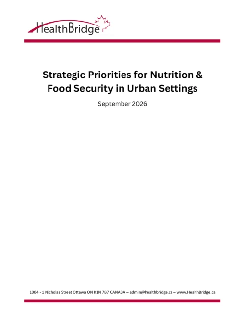 Strategic Priorities for Nutrition & Food Security in Urban Settings